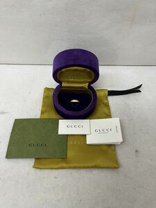 20221217【GUCCI】グッチ 指輪 GG 刻印 ダイヤ Au750 11号 イエローゴールド リング