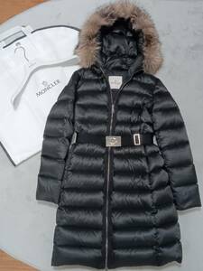 極美品 MONCLER TINUVIEL GIUBBOTTO ブラック サイズ 0 ベルト付き 製造中止のフォックスファー 