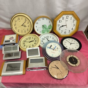 ◎【時計 まとめ売り ②】中古品 ジャンク品 状態込み込み パーツ取り 掛け時計 置き時計 デジタル アナログ SEIKO CITIZEN 電波 209-22