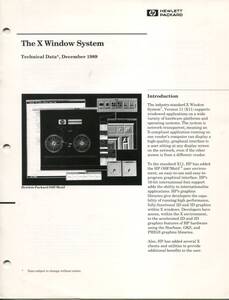 【hp】The X Window System Tecnical Data （December 1989）