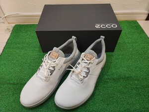 ★新品未使用/26.5cm/ecco　M GOLF BIOM H4 ゴルフシューズ/ホワイトコンクリート/GORE-TEX