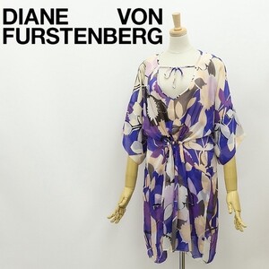 ◆DIANE von FURSTENBERG ダイアンフォン ファステンバーグ INIKO シルク100％ 総柄 シフォン チュニック ワンピース 2