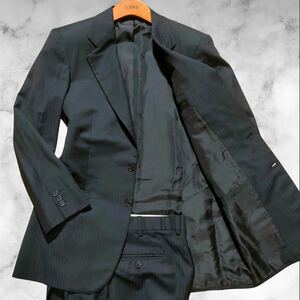 定価80万!!!超弩級!!!【ブリオーニ Brioni】頂点頂上◎一生もの 裏地総柄 super150 PALATINO スーツ セットアップ ストライプ 濃紺 46