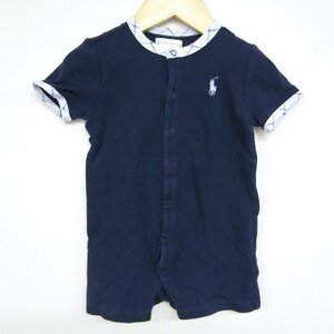 ラルフローレン ツナギ ロンパース 半袖 ベビー 男の子用 12Mサイズ ネイビー RALPH LAUREN