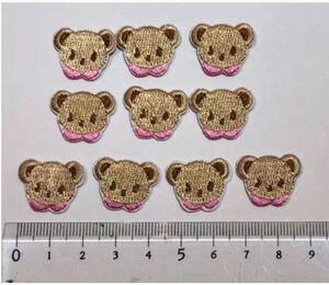 20個組 くまちゃん ワッペン アイロン接着ワンポイント 刺繍 クマちゃん 刺繍ワッペン アイロンワッペン アップリケ