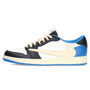 ナイキ トラヴィススコット スニーカー AIR JORDAN 1 LOW OG SP FRAGMENT 29.5cm エアジョーダン1ローミリタリーブルー 中古 SB01