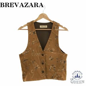 BREVAZARA ブレヴァザーラ ベスト ジレ レディース ブラウン 総柄 901-219 送料無料