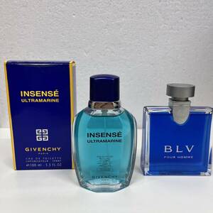 【C-0616.2-1】メンズ ブランド香水セット BVLGARI ブルガリ ブルー プールオム 50ml 未使用品 GIVENCHY ウルトラマン EDT 100ml 保管品