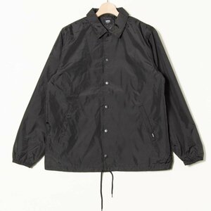 VANS バンズ サイズL コーチジャケット 総裏 無地 シンプル 黒/ブラック ポリエステル100％ メンズ カジュアル アウター ストリート 上着