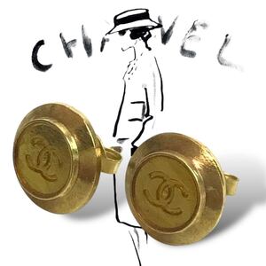 s10 正規品 CHANEL シャネル ココマーク ピアス Vintage ゴールド レディース アクセサリー ヴィンテージ