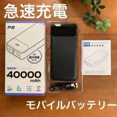 【新品】モバイルバッテリー 40000mAh 大容量 急速充電 2台同時 非常用