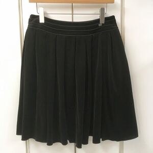 美品！FOXEY VELOUR NOIR ベロアフルタックフレアスカート(40)33687 NEW YORK ウォッシャブル ストレッチ