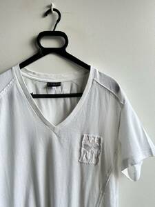 【美品】RICHMOND DENIM カットソー 半袖 Tシャツ メンズ L 白 Vネック イタリア製 リッチモンド デニム
