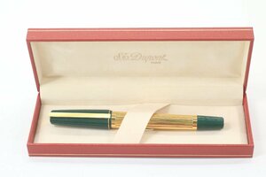 S.T.Dupont デュポン ペン先 18K 750 万年筆 グリーン×ゴールドカラー 筆記用具 文房具 1200-A