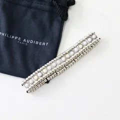 美品 フィリップ オーディベール PHILIPPE AUDIBERT ゴムタイプ メタルブレスレット /シルバー アクセサリー 腕輪 【2400014157147】