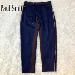 Paul Smith スラックス パンツ サイドライン ゴールド金具 L 紺色