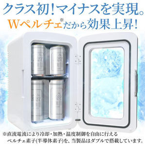 【マイナス2度まで冷やせる】冷温庫 10L 小型 ポータブル 2電源式 冷蔵庫 10リットル　ホワイト AF892