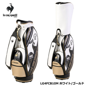 ルコック LG4FCB10M ホワイト×ゴールド キャディバッグ 大口径 9.0型 47インチ対応 le coq sportif GOLF WHGD 20p 即納