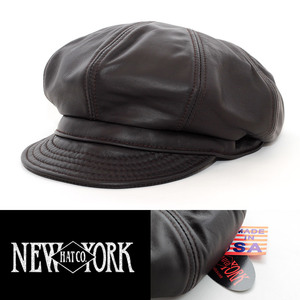 キャスケット スピットファイヤ 帽子 ニューヨークハット NEW YORK HAT Lambskin Spitfire 本革 レザー XLサイズ 9207-BRWN USA 正規