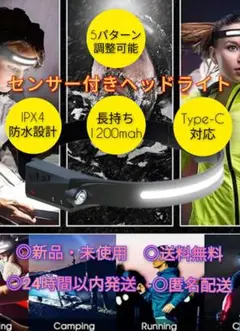 ヘッドライト 充電式 ライト コンパクト アウトドア LED 点検 釣り 整備