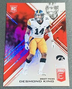 2017 Panini Donruss Elite Collegiate Football Desmond King /49 No.121 RC Rookie NFL 49枚限定　シリアル　ルーキー　カード