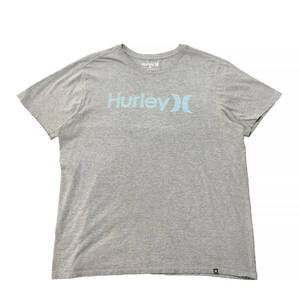 【980円スタート】USA 古着 半袖 Tシャツ Hurley グレー メンズXLサイズ ハーレー ロゴTシャツ シンプル 古着卸 激安 BA1489