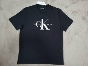 新品未使用！ カルバンクライン メンズ ckロゴ Tシャツ Mサイズ ブラック/ホワイト/シルバー 黒白銀 半袖 カットソー Calvin Klein Jeans