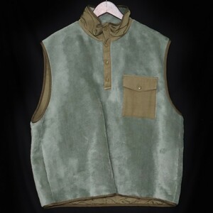 VISVIM BARLOW P.O. VEST サイズ3 ライトグリーン 0123105013016 ビズビム ウールパイルベスト