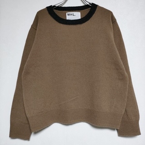 4-1124T∞MHL. 595-3263504 WASHABLE DRY WOOL ウールセーター ニット 23AW ブラウン エムエイチエル 250065