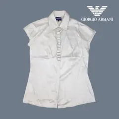 05T757☆ GIORGIO ARMANI シルク フリル シャツブラウス