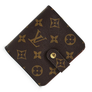 （新品・未使用品）ルイ ヴィトン LOUIS VUITTON コンパクトジップ 二つ折り財布 モノグラム ブラウン 茶 ゴールド金具 M61667 箱付