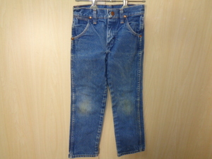 b778◆90s USA製 Wrangler 13MWZJP キッズ ジーンズ◆ラングラー size7REG w実寸約58cm 綿100％ デニムパンツ カーボーイカット 5A 