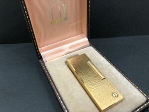 ■外装美品　dunhill ダンヒル ガスライター ゴールドカラー 喫煙具 ローラー ライター 