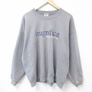 XL/古着 ジャージーズ 長袖 スウェット メンズ 00s magnificat クルーネック グレー 25jan09 中古 スエット トレーナー トップス