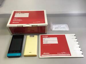 ドコモ docomo P-01D ターコイズ 通電確認＆初期化済 中古品 管理21113