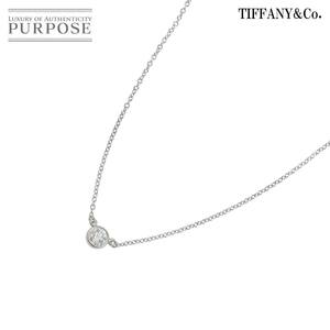 ティファニー TIFFANY&CO. バイザヤード ダイヤ 0.22ct H/VS1/3EX ネックレス 46cm Pt Diamond Necklace【鑑定書付き】 90222248