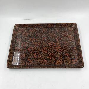 津軽塗 角盆 漆器 木製 レトロ 和 伝統工芸品 33×24cm★K2582T5