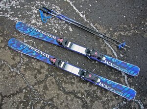 ☆KAZAMA カザマ カービングスキー 117cm winter high-J ROCKER ストック付 USED品☆