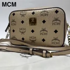 a18【極美品】MCM ヴィセトス柄　チェーン　レザー　カメラバッグ　ショルダー