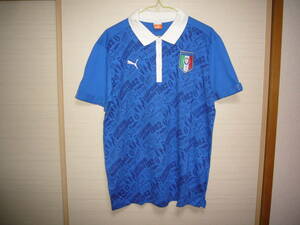 プーマ 1982年復刻 イタリア代表 cmpioni del mondo優勝記念ポロシャツ青 XLサイズ
