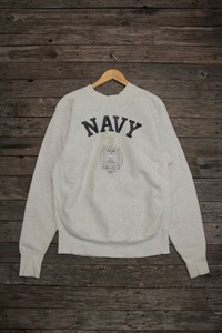 90’s 公式ストア U.S.NAVAL ACADEMY STORE U.SNAVY リバースウィーブトレーナー グレー 表M