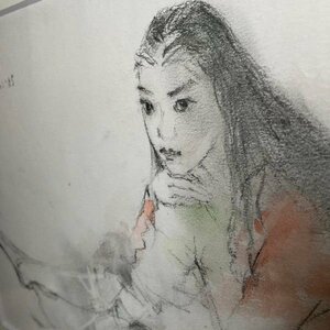 ≫真作保証*日展評議員*寺井重三 画伯 作*踊り子*肉筆 パステル画 直筆サイン入*額装 人物画 洋画家*美術 芸術 アート*素描 デッサン 絵画