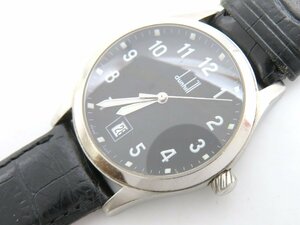 1円◆稼働◆ ダンヒル 8003LX UF ブラック クオーツ ユニセックス 腕時計 N65402