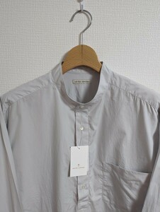 未使用品　UNITED ARROWS　ユナイテッドアローズ　シャツ　バンドカラー　プルオーバー　スビンコットン　グレー