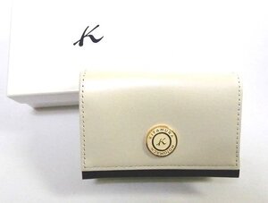 新品☆Kitamura/キタムラ☆レザー・三折財布 ミニ財布 パールアイボリー NH0799 91621 Kロゴボタン 美品 未使用