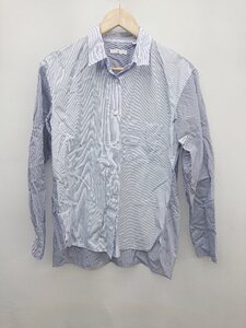 ◇ ◎ UNIQLO ユニクロ +J ストライプ 長袖 シャツ ブラウス サイズL ブルー ネイビー レディース P