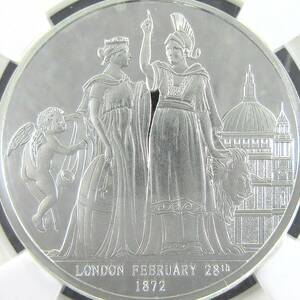 2014(1872) イギリス ロンドン＆ライオン 1オンス 銀貨 NGC Ultra Cameo Gem Proof モダンコイン アンティーク