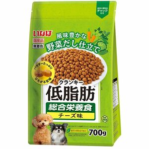 （まとめ買い）いなばペットフード いなば 低脂肪クランキー 野菜だし チーズ味 700g 犬用フード 〔×6〕