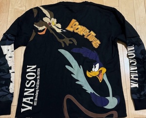 ☆Lサイズ☆　未使用　VANSON　バンソン LOONEY TUNES　コラボ フェイク厚手長Tシャツ　