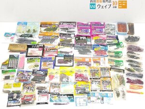 ジャッカル バウンティーフィッシュ 158、マルキュー パワーイソメ、エコギア カサゴ職人 等 ワーム 計74点セット